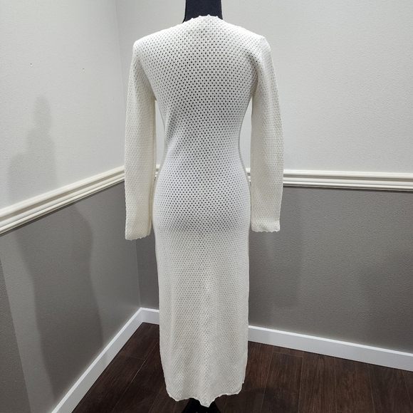 🔥 Wilfred White Maxi Knit Sweater Long Sleeve Dress Size Small - Picture 8 of 14